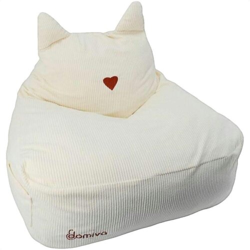 Domiva Fotelji Pouf F&eacute;lin en velours c&ocirc;tel&eacute; beige pour enfants Bež Cene