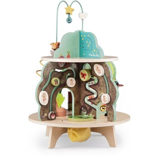 Moulin Roty Drvena igračka sa aktivnostima, ba&amp;scaron;ta - Trois Petits Lapins Slike