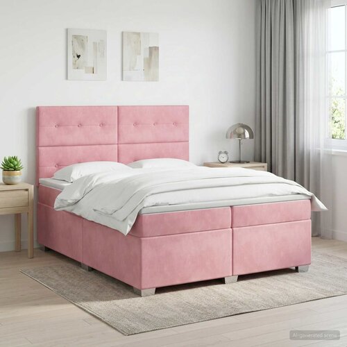  Boxspring krevet s madracem Ružičasta 200 x 200 cm Bar&scaron;un Cijene