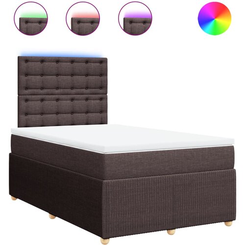 Maison Chic Box spring postelja - Vzmetna postelja z vzmetnico temno rjava 120x190 cm blago SL11070, (21901447) Cene