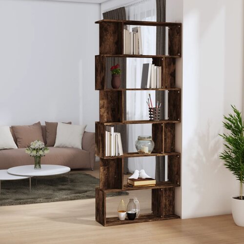  The Living Store Knjižna omara/pregrada dimljen hrast 80x24x192cm inženirski les - Knjižna Omara, (21431605) Slike