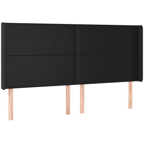  LED uzglavlje crno 203 x 16 x 118/128 cm od umjetna koža Slike