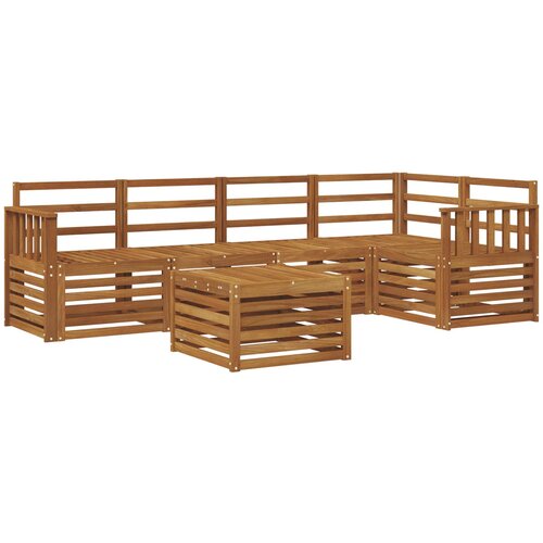  Set vanjskih sofa 6 kom. Prirodna Poliester Bijela Slike