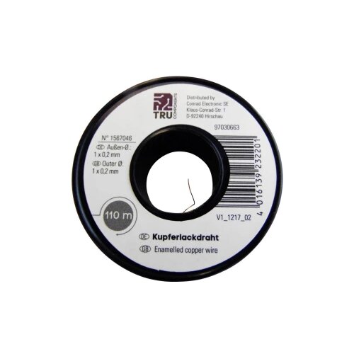 TRU COMPONENTS Lakirana bakrena žica Vanjski promjer (uklj. izolacijski lak)=0.30 mm 50 m Slike