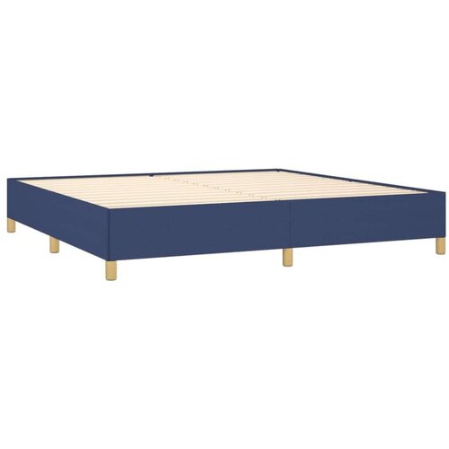  Krevet s oprugama i madracem plavi 200 x 200 cm od tkanine Slike