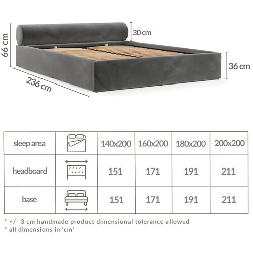 Maison de R&amp;ecirc;ve Temno zelena oblazinjena zakonska postelja s prostorom za shranjevanje z letvenim dnom 200x200 cm Solvo &amp;ndash; Slike