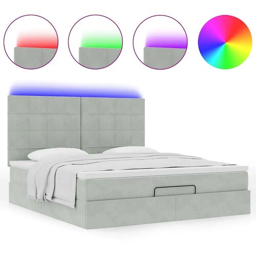 VidaXL okvir kreveta s madracima svijetlosivi 180x200cm bar&amp;scaron;unasti Slike