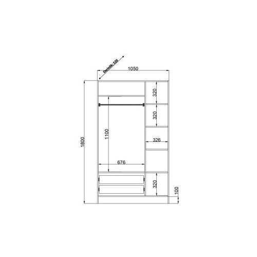 Hanah home Ormar Rb-050, 105x180x52 cm, Bijeli Slike