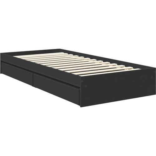  Krevet s od storage Crna 90 x 190 cm Konstruirano drvo Slike