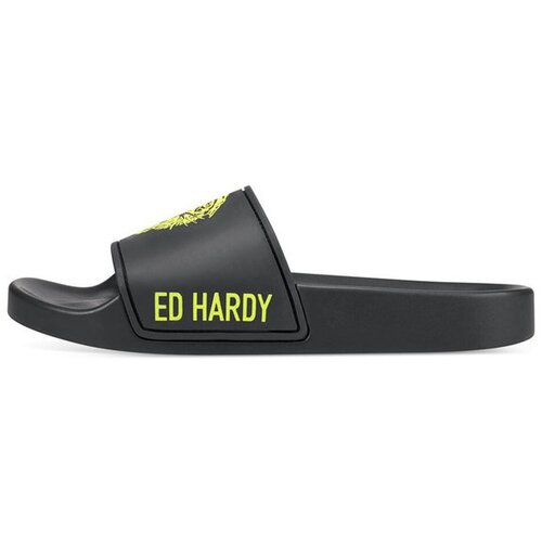 Ed Hardy Natikači - Sexy beast sliders black-fluo yellow Črna Slike