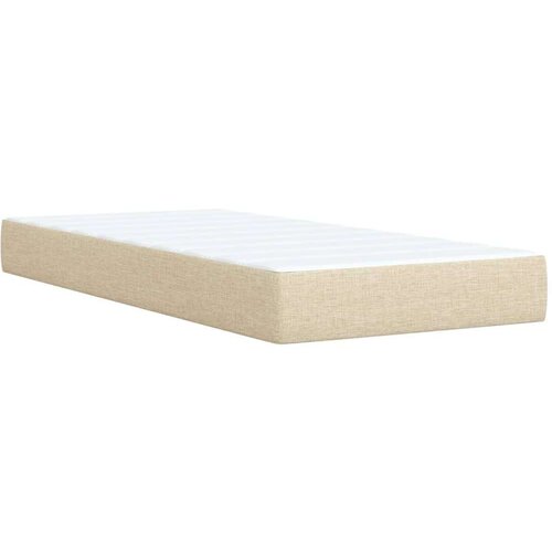 vidaXL Box spring postelja z vzmetnico krem 90x190 cm blago Cene