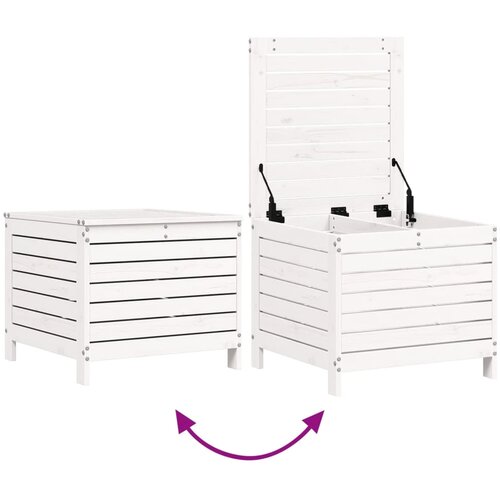  Vrtni tabure bijeli 62 x 63,5 x 53,5 cm od masivne borovine Slike