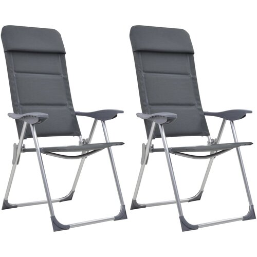 The Living Store Stol za kampiranje 2 kosa sive barve aluminij 58x69x111 cm - Stol Za Kampiranje, (22101446) Slike