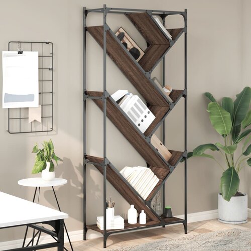 vidaXL Regal za knjige smeđa boja hrasta 79x30x180 cm od drva i metala Cijene