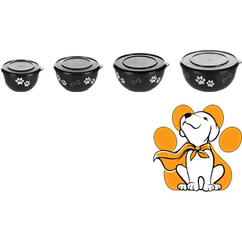 Flamingo kena Činija sa Poklopcem za Pse, Crna, 1.25L Cene