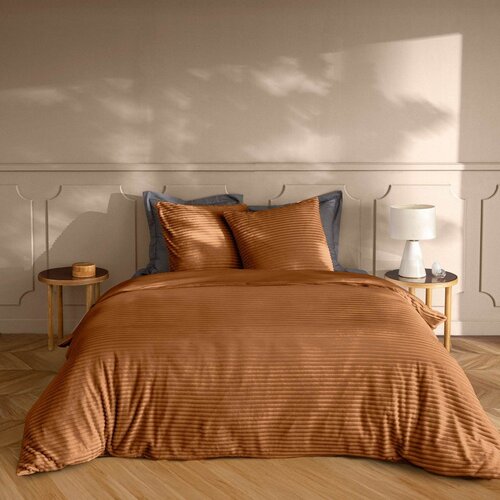 Douceur d int&amp;eacute;rieur Svjetlo smeđa 3-dijelna flanelska posteljina za bračni krevet/za produženi krevet 240x220 cm Veloutea &amp;ndash; Slike