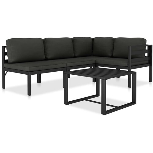 VidaXL Vrtna sedežna garnitura z blazinami 5-delna aluminij antracitna Slike