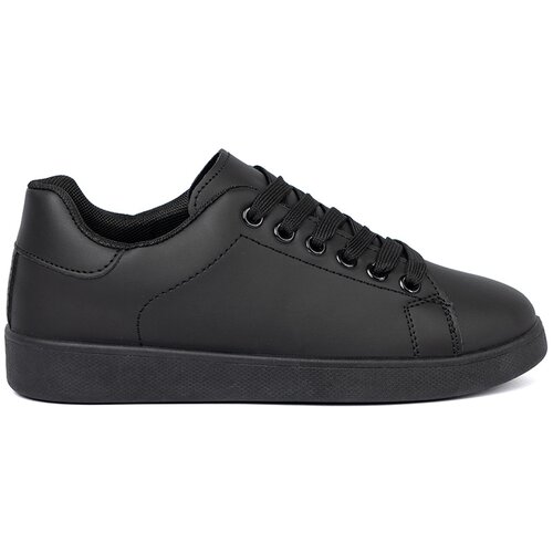 Shelvt Black sneakers with matte trim and lacing Slike