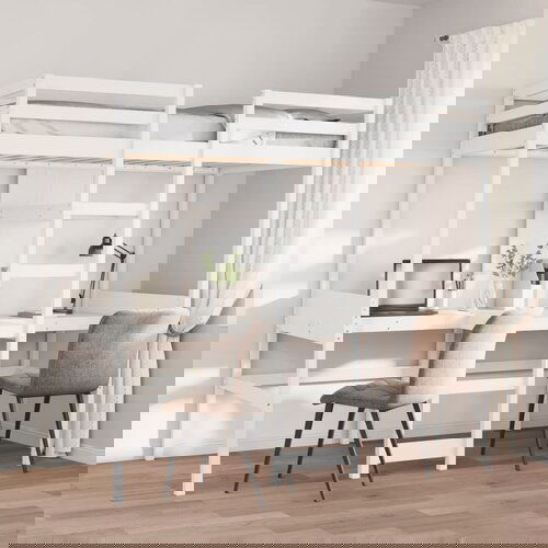 VidaXL Okvir za pograd brez vzmetnice bel 90x190 cm trdna borovina Slike