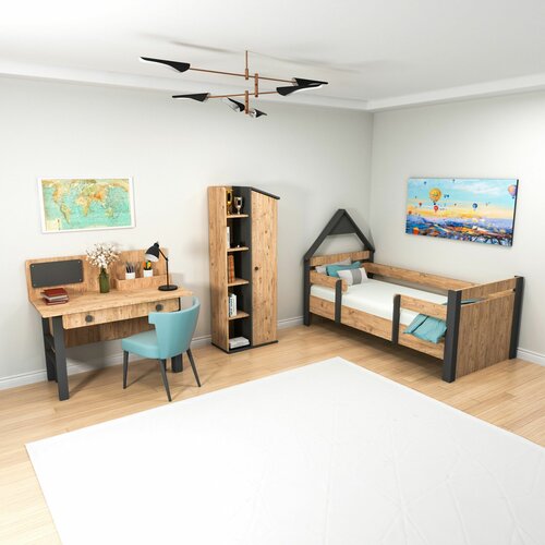 HANAH HOME valerin group 2 atlantic pineanthracite young room set Slike