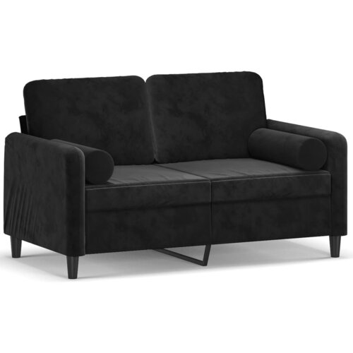 Maison Chic kavč - Sofa - Kanape dvosed z okrasnimi blazinami črn 120 cm žamet, (21727632) Cene