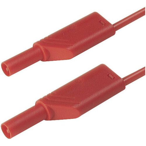 SKS Hirschmann 4 mm safety test lead\, 2x stackable plugs\, 1 mm&sup2;\, 100 cm, (20423272) Cene