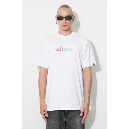 Ellesse Pamučna majica boja: bijela, s aplikacijom, SHR17642-BLACK