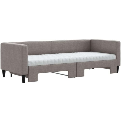  Dnevni krevet na razvlačenje smeđesivi 80 x 200 cm od tkanine Slike