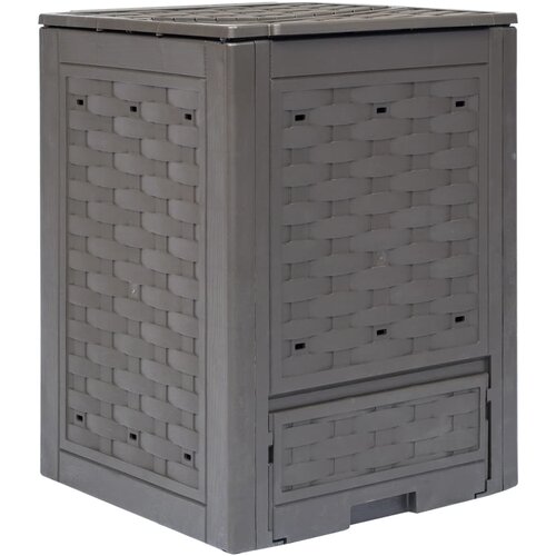 The Living Store Vrtni kompostnik rjav 60x60x83 cm 300 L plastični ratan - Vrtni Kompostnik, (21749920) Cene