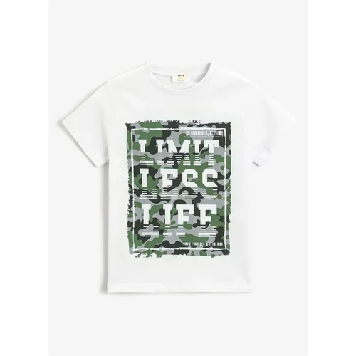 Koton Printed White Boy T-shirt 3skb10029tk
