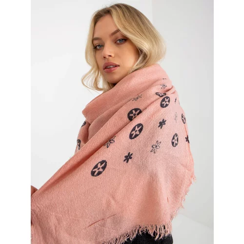 Fashion Hunters Dusty pink women's scarf with a print