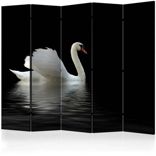  Paravan u 5 dijelova - swan (black and white) II [Room Dividers] 225x172 Slike
