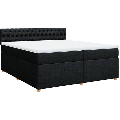 vidaXL Box spring postelja z vzmetnico črn 200x200 cm blago, (21309476) Cene
