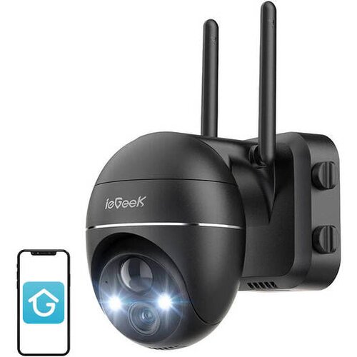 IEGeek brezžična zunanja kamera 3MP wifi ZS-GX1S črna 5200mAh Cene