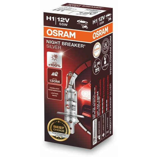 Osram sijalica H1 +100% Night Breaker Silver Slike