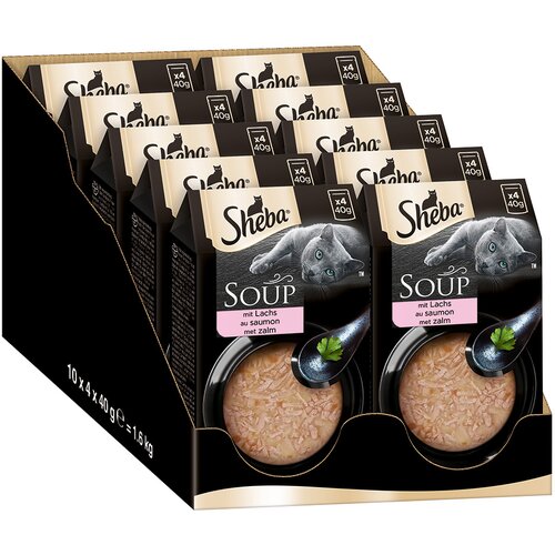 Sheba Varčno pakiranje Classic Soup vrečke 80 x 40 g - z lososom Slike