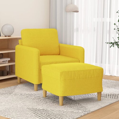  Fotelja s tabureom svjetložuta 60 cm od tkanine Cijene