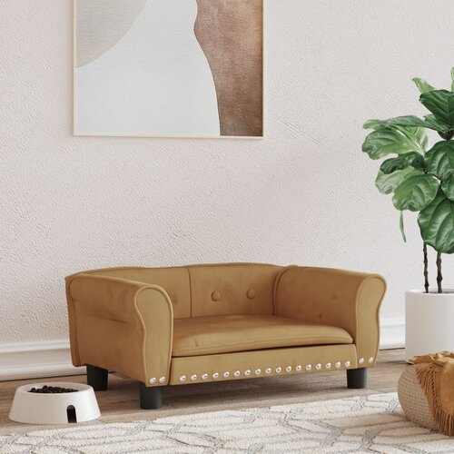 vidaXL Krevet za pse smeđi 70 x 45 x 30 cm baršunasti Cijene