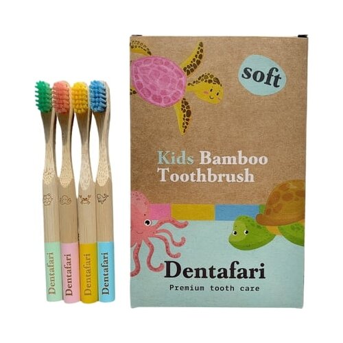 Dentafari Set dječjih četkica za zube od bambusa - 4 komada Cijene