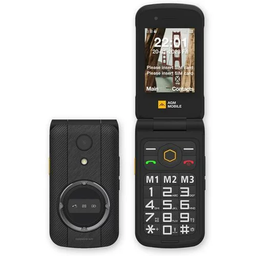 AGM odporni preklopni telefon na tipke M8 DS črn