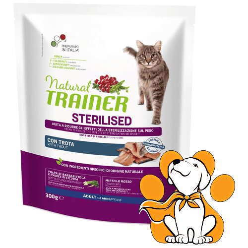 Natural trainer Cat Sterilised, postrv 300 g Slike