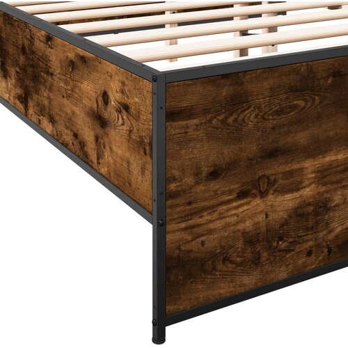  Okvir kreveta boja hrasta 160x200 cm konstruirano drvo i metal Slike