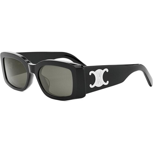 Celine Maxi Triomphe Black Rectangular Sunglasses ONE SIZE (53) Črna/Siva Cene