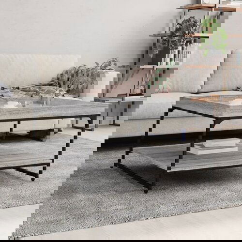 vidaXL Stolić za kavu siva boja hrasta 80x80x45 cm od drva i željeza Cijene