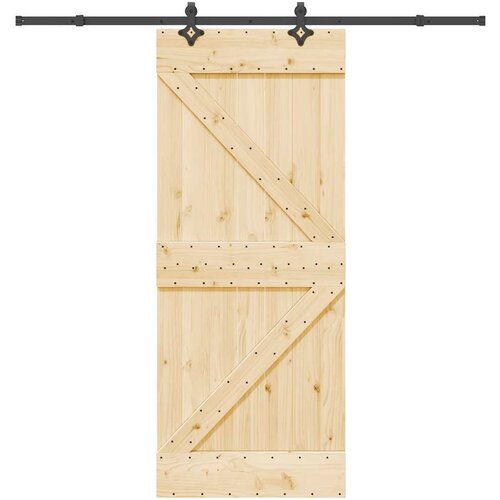 vidaXL Klizna vrata s priborom za montažu 85 x 210 cm masivna borovina Cijene