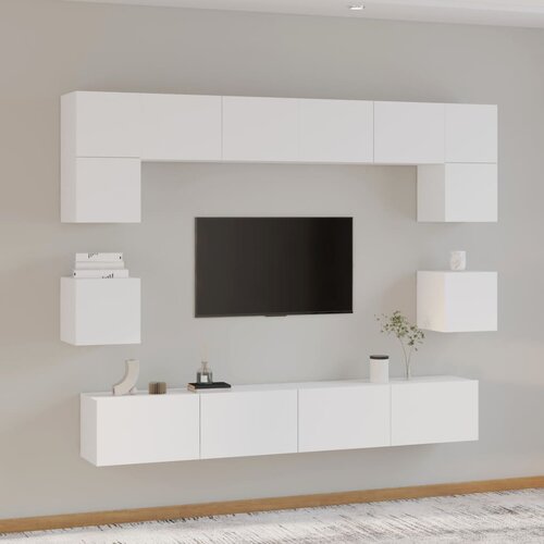 The Living Store Komplet TV omaric 8-delni bel konstruiran les - Komplet TV Omaric, (21374778) Cene