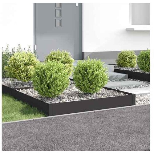 vidaXL Ograda oko Travnjaka 4 kom. 100 x 100 x 20 cm Čelik Crna - Crna 100 x 100 x 20 cm 4 Cijene