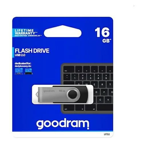 Goodram USB KLJUČ 16GB za shranjevanje podatkov črno srebrn