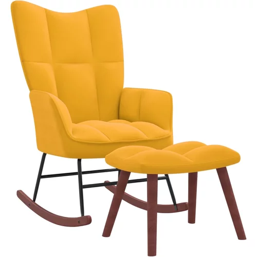  Stolica za ljuljanje s osloncem za noge boja senfa baršunasta