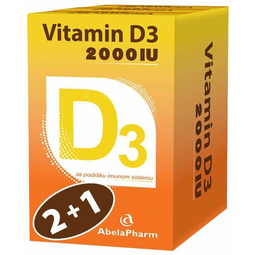 Abela pharm abela vitamin D3 2000 iu 2+1 gratis, ukupno 90 kapsula Cene